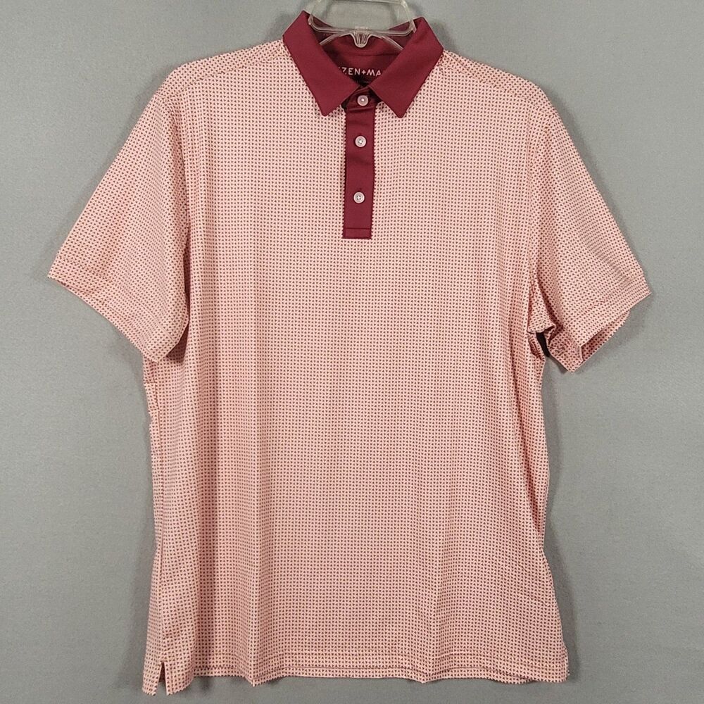 NWOT Mizzen Main Versa Polo Mens S Geometric Classic Fit Golf Moisture Wicking